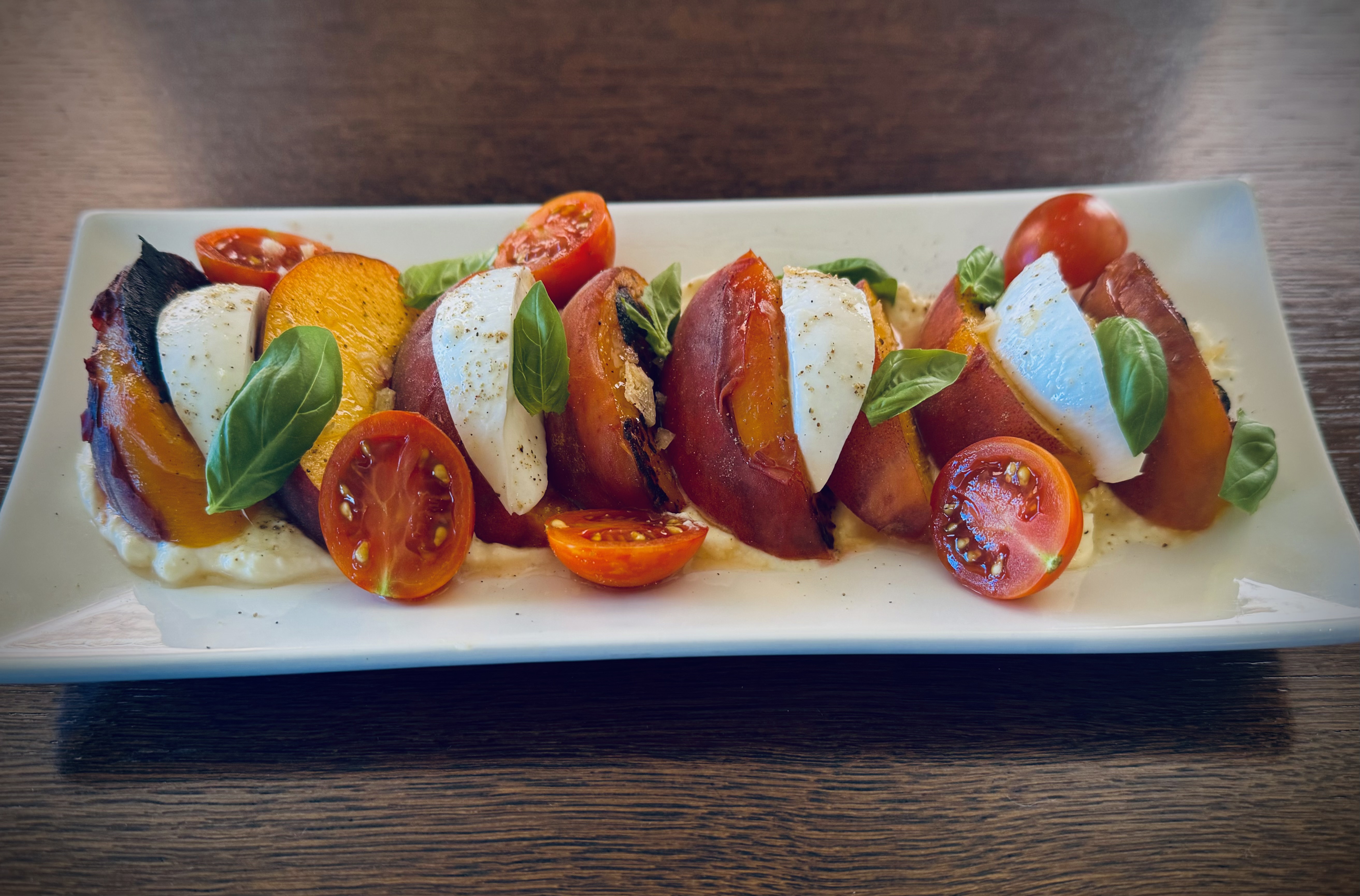 Summer Grilled Peach and Burrata Salad