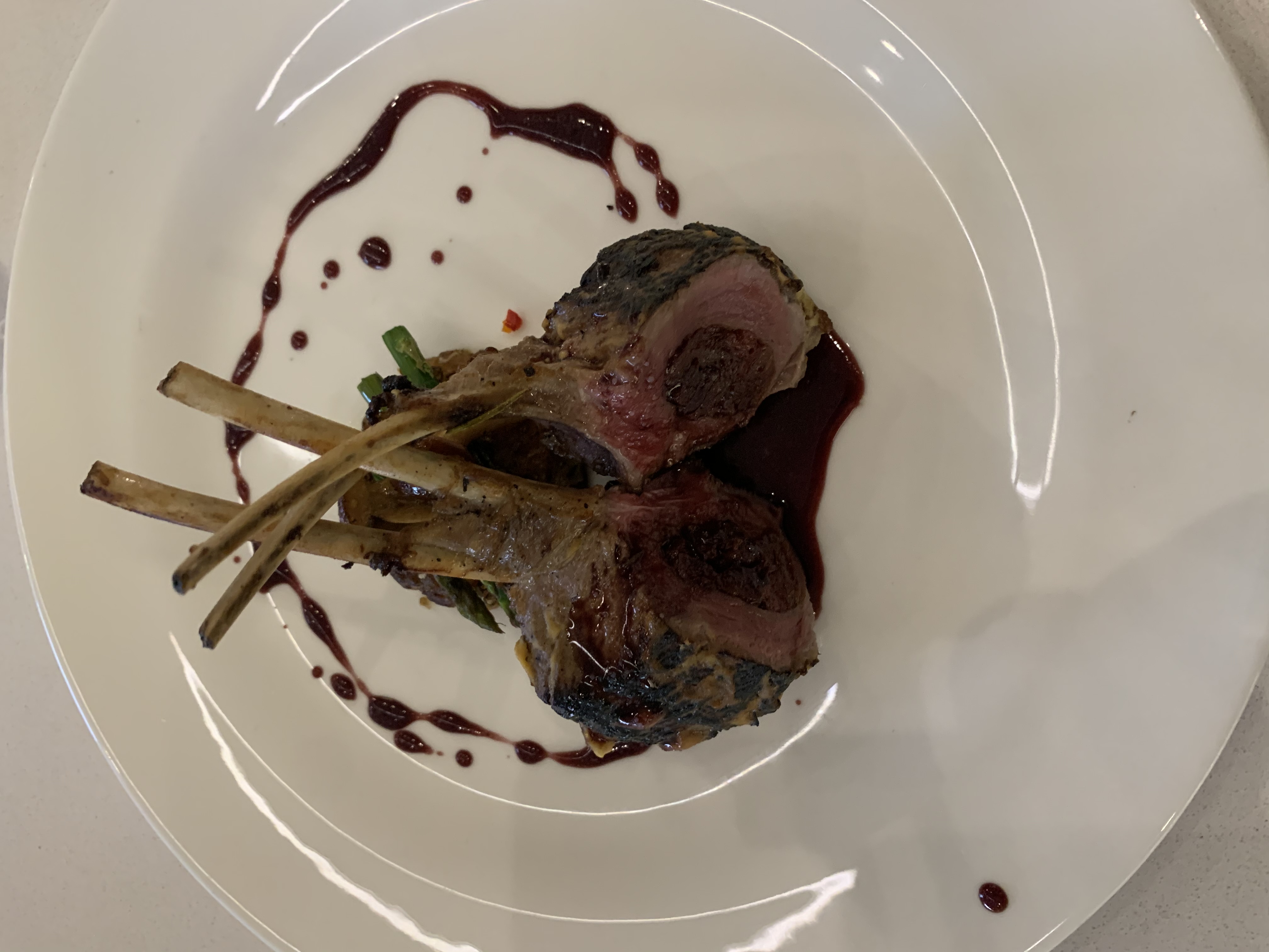 Sun Dried Cherry Stuffed Rack of Lamb